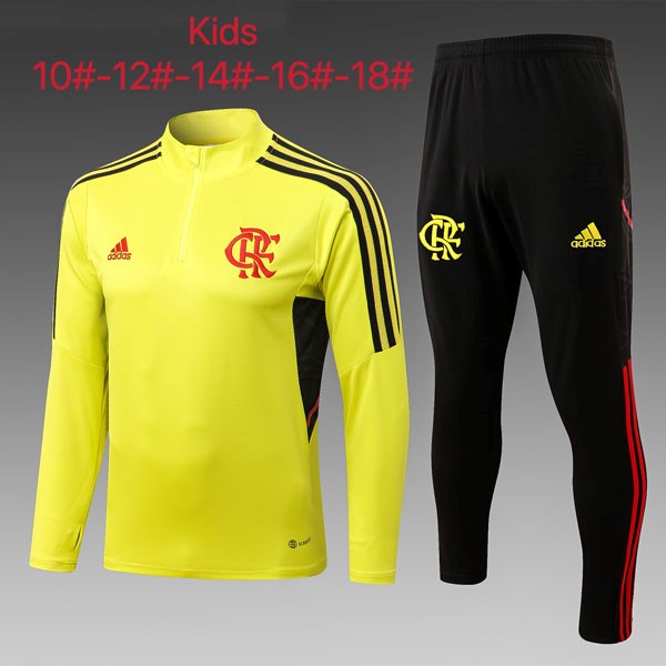 Kinder Trainingsanzug Flamengo 2022-23 Gelb Schwarz